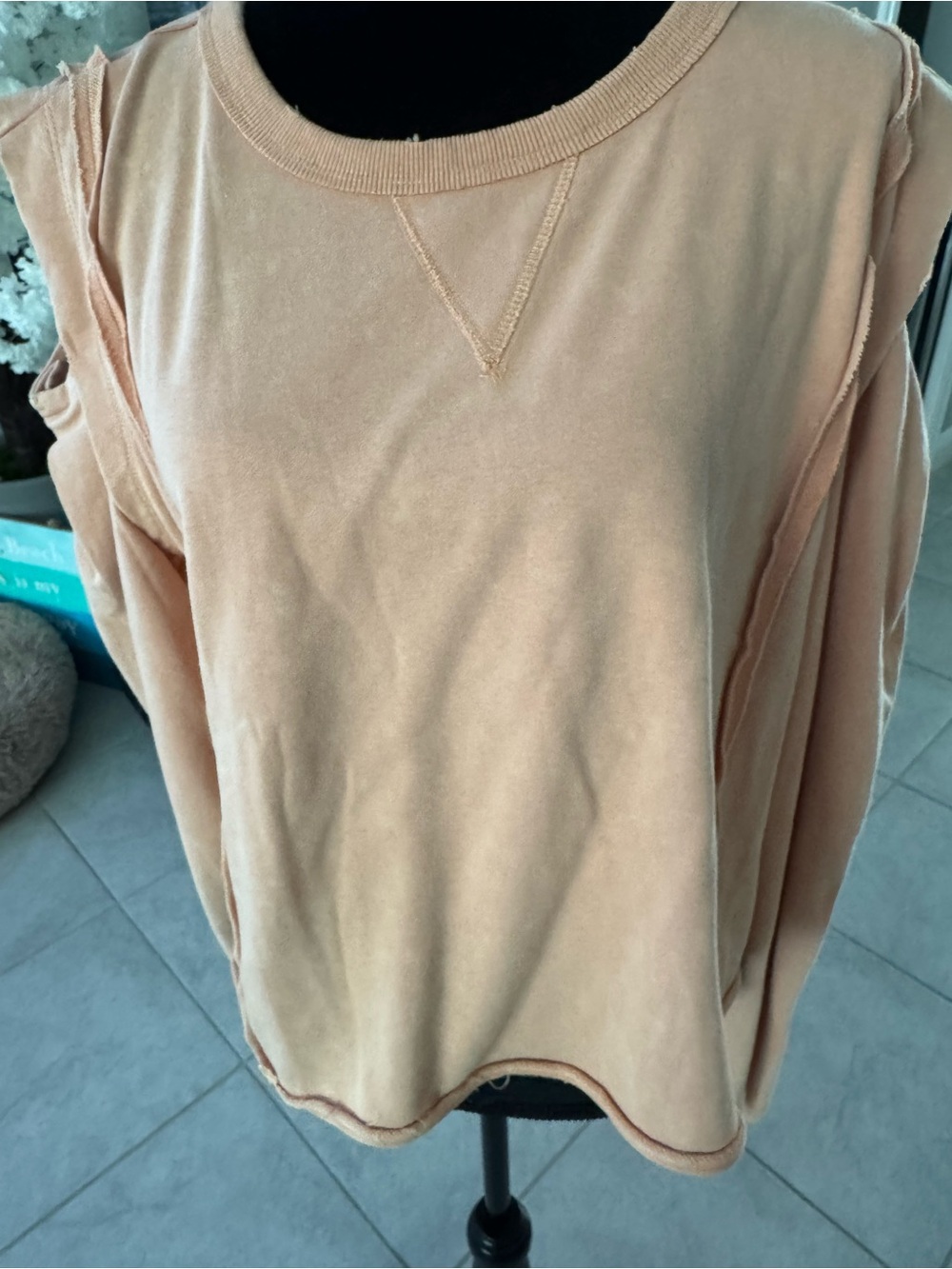 Oli & Hali Peach Cold-Shoulder Sweatshirt NWT